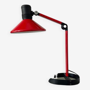 Vintage industrial desk lamp metal red and black 70s 80s