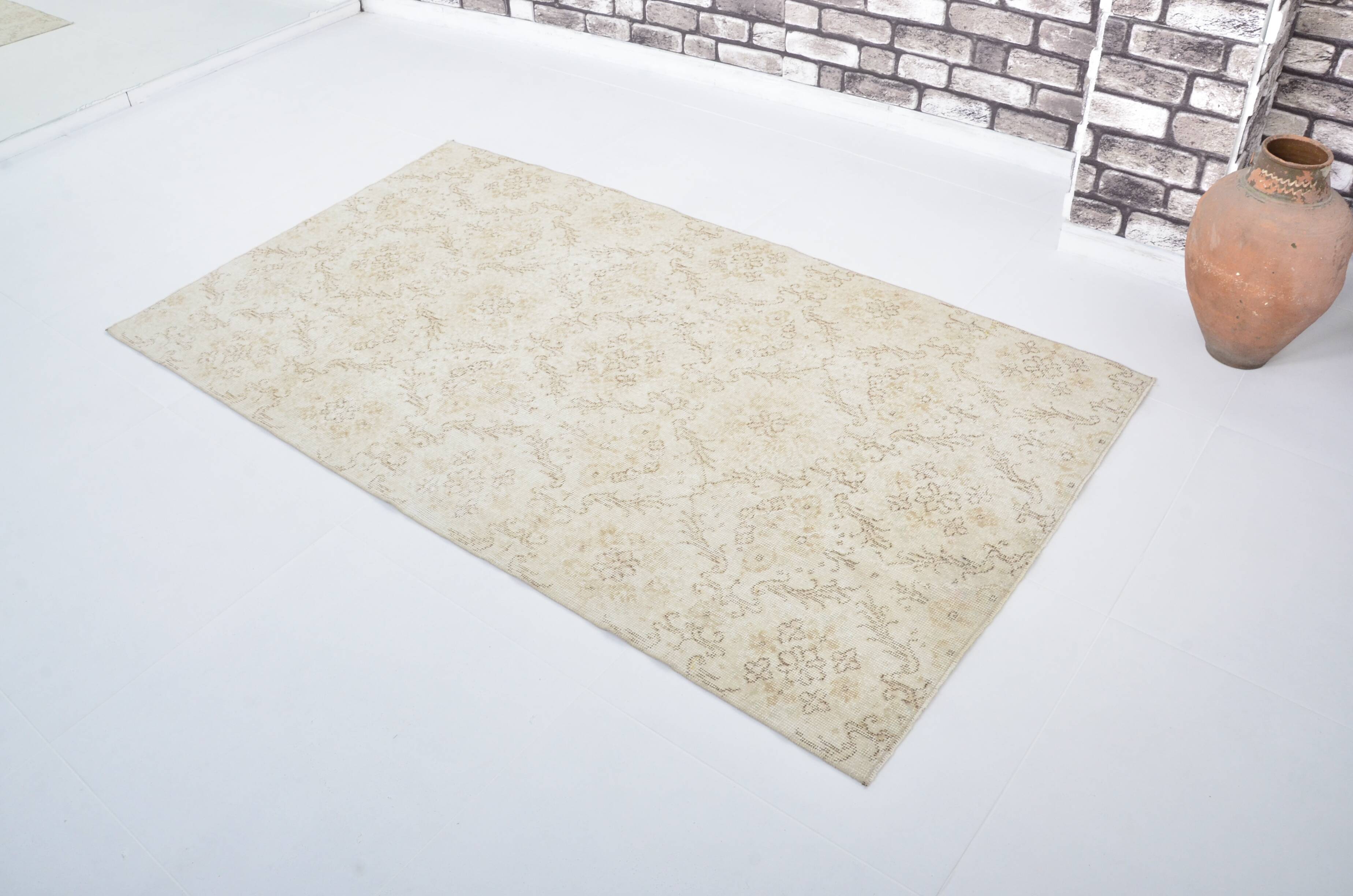 Beige Geometric Oushak Turkish Rug sku 3123