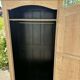 Wooden bonnetière, wardrobe/cupboard in raw wood.