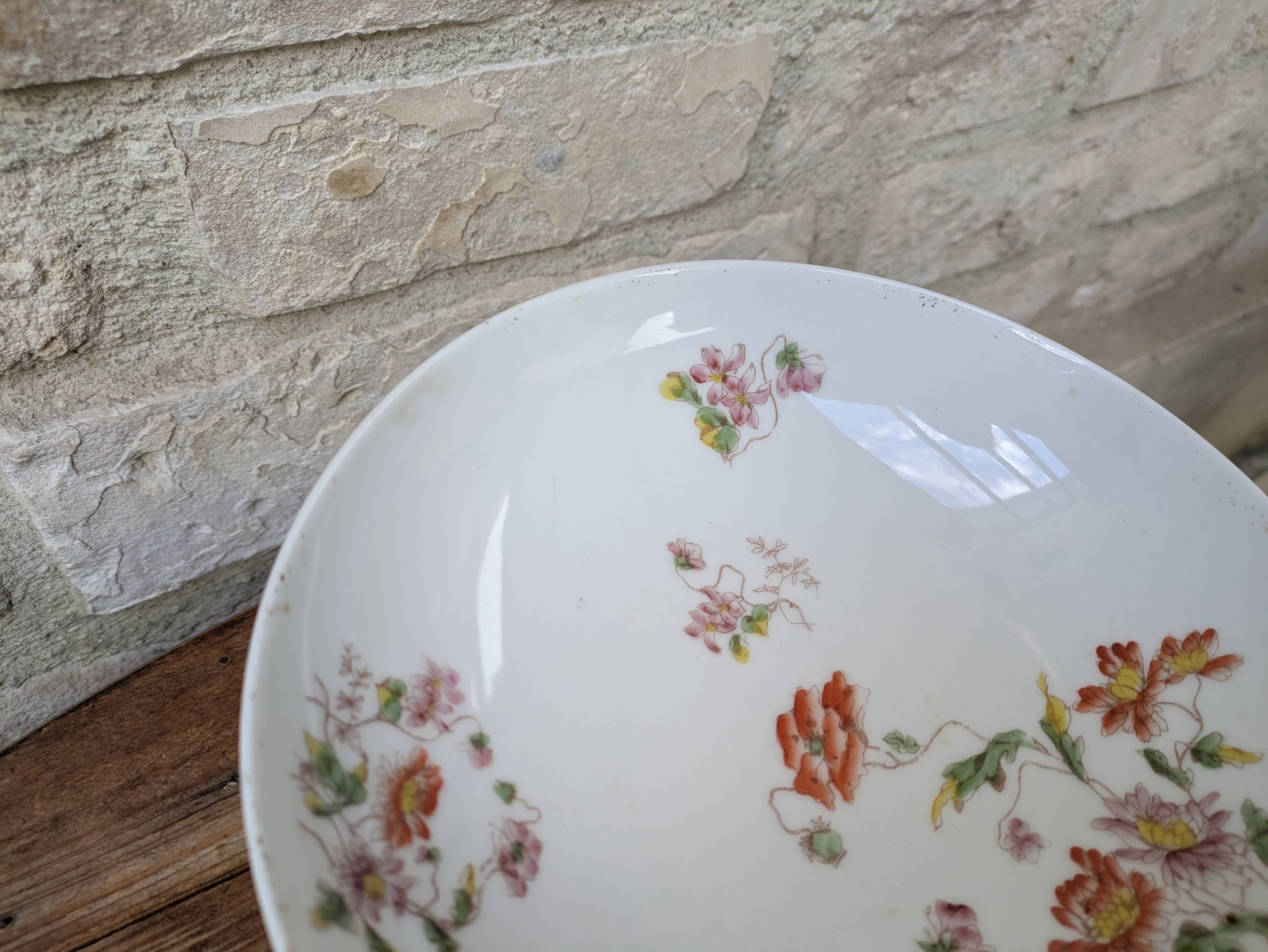 Old Limoges porcelain compote serving dish on pedestal