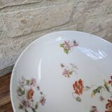 Ancien plat de service compotier sur piédouche en porcelaine de Limoges