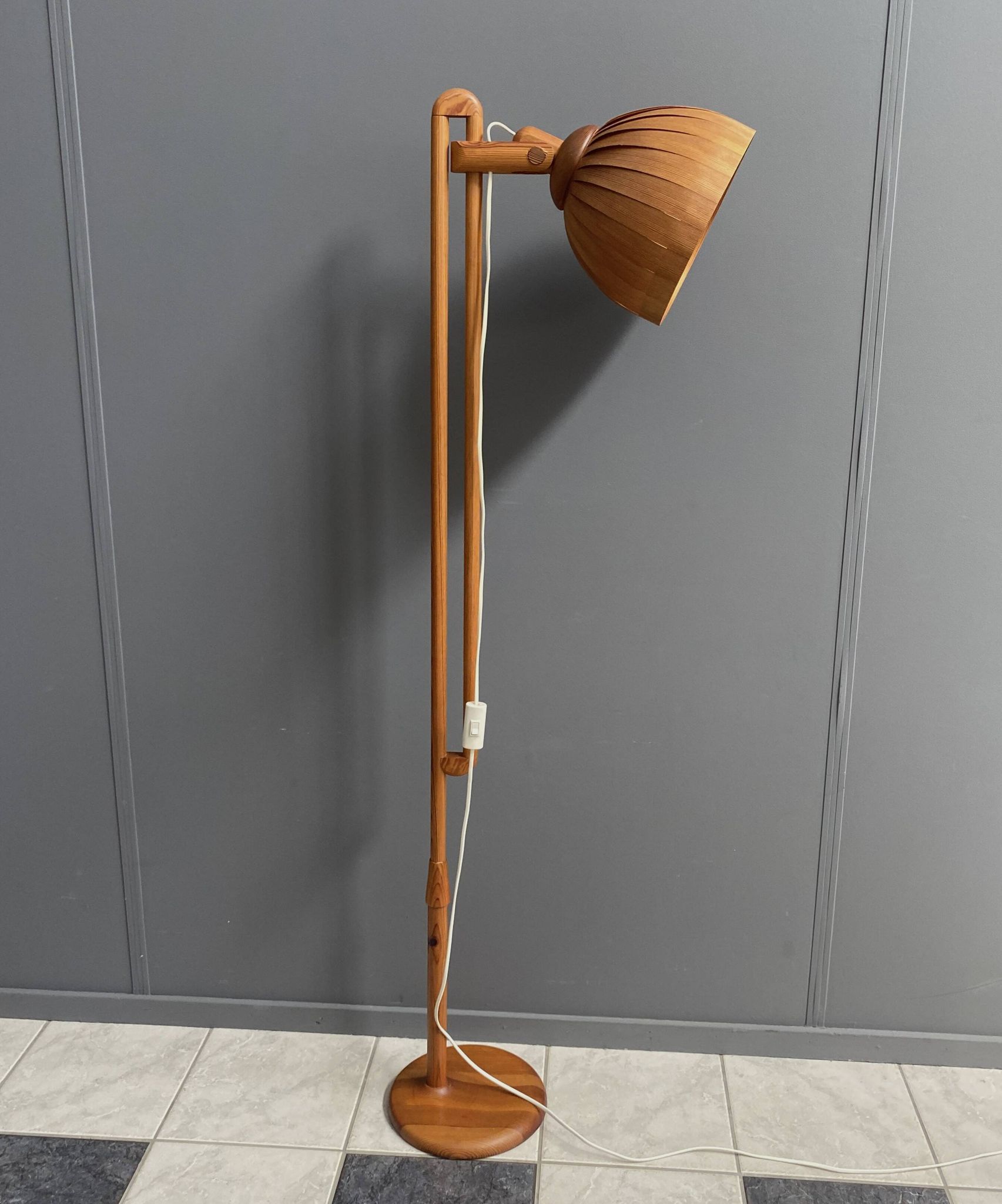 Hans agne Jakobsson wood floor lamp 1960s