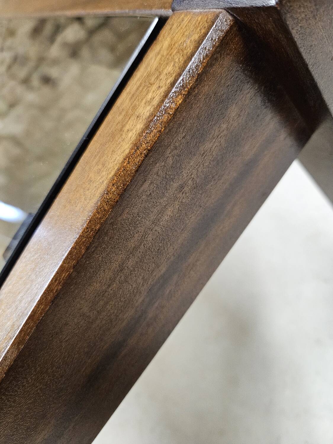 Teak coffee table with smoked glass 1970"