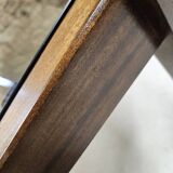 Teak coffee table with smoked glass 1970"