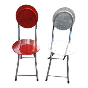 2 chaises pliantes vintage