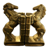 Paire de serre-livres en laiton – chevaux cabrés, style Art Déco