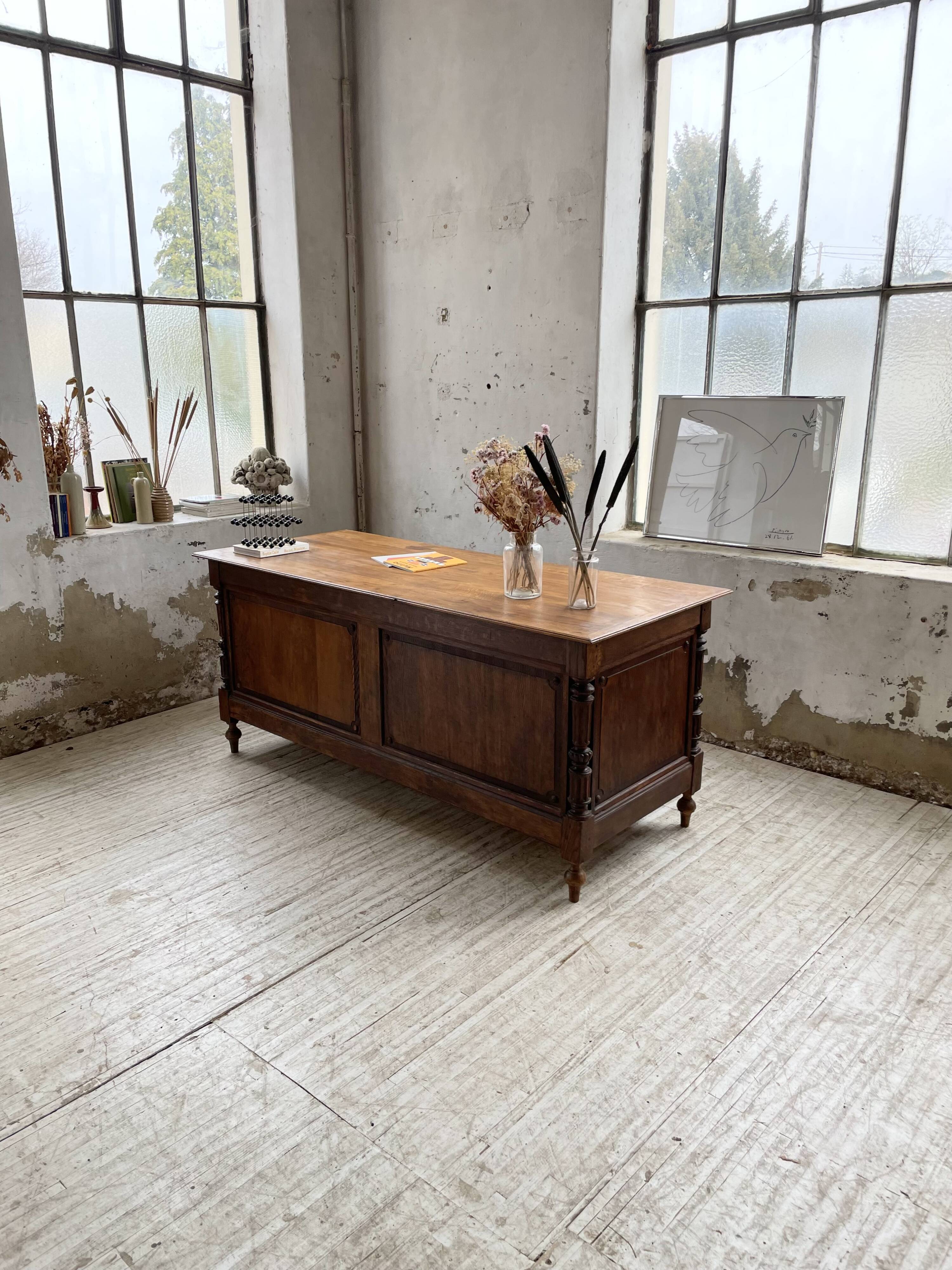 Comptoir en chêne drapier chêne 1900