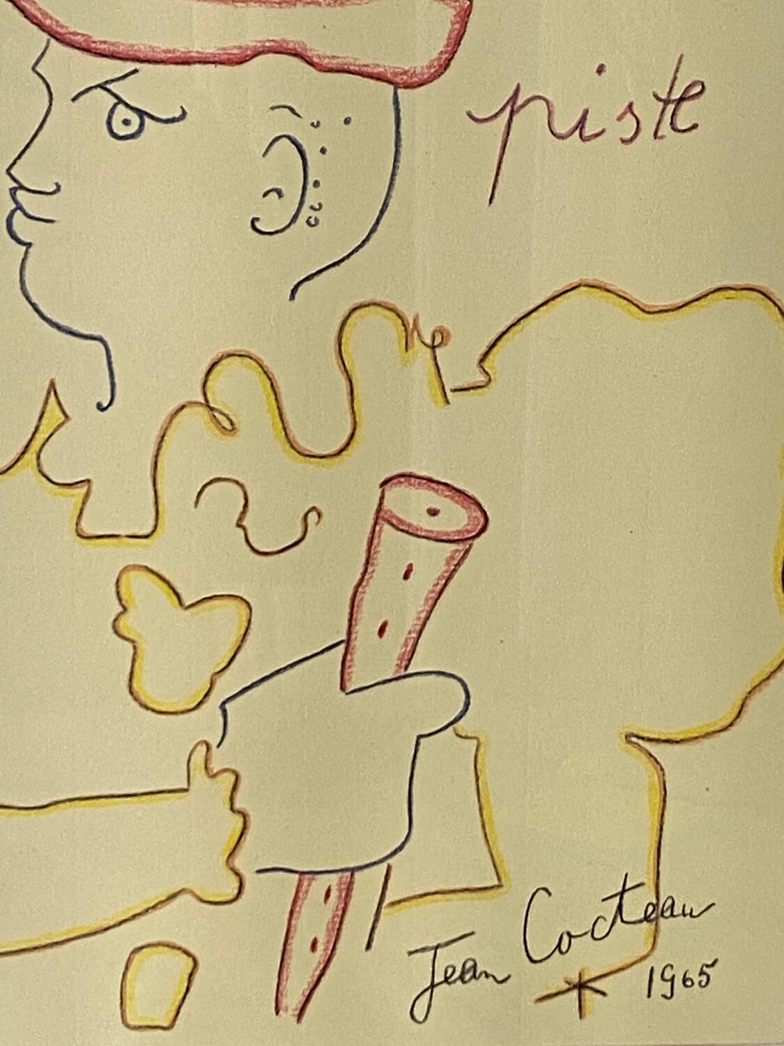 Lithograph, Long Live the Track, Jean Cocteau