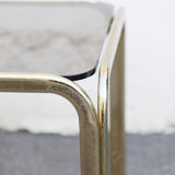 Metal coffee table Gold smoked top Italy 70