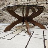 Table basse brutalist vintage 1970"
