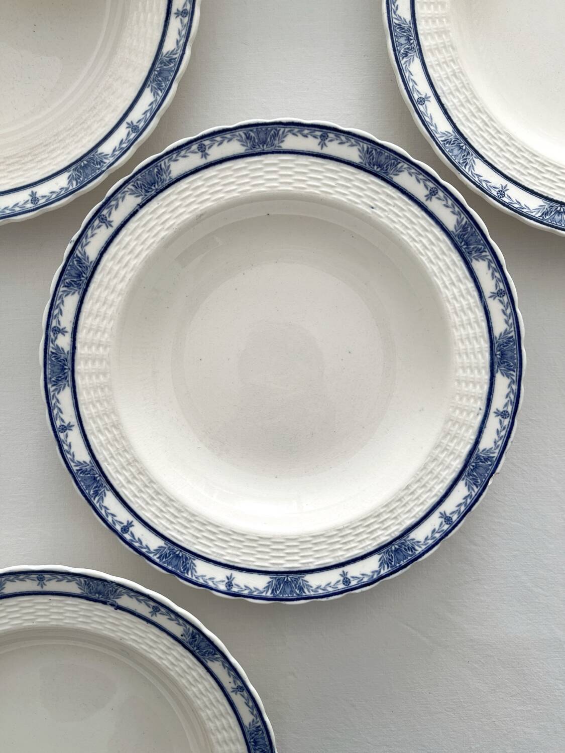 6 antique deep plates English ironstone Mintons Greenore