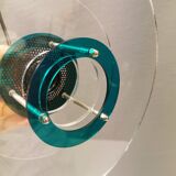 Slim-line" UFO / SpaceAge lamps in plexiglass and metal, in transparent, green and black colours