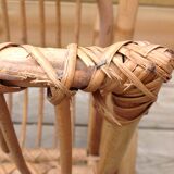 Vintage rattan magazine holder