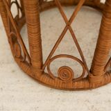 Vintage peacock stool in rattan