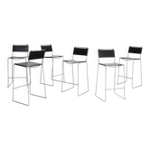 Leather barstools by Giandomenico Belotti for Alias, 1980s, set of 6