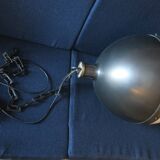 Large Hicks bronze and glass ball pendant light, USA