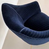 Italian Armchair with Brass Legs reupholstered in Magnificent Velvet