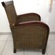 Fauteuil club acajou et rotin