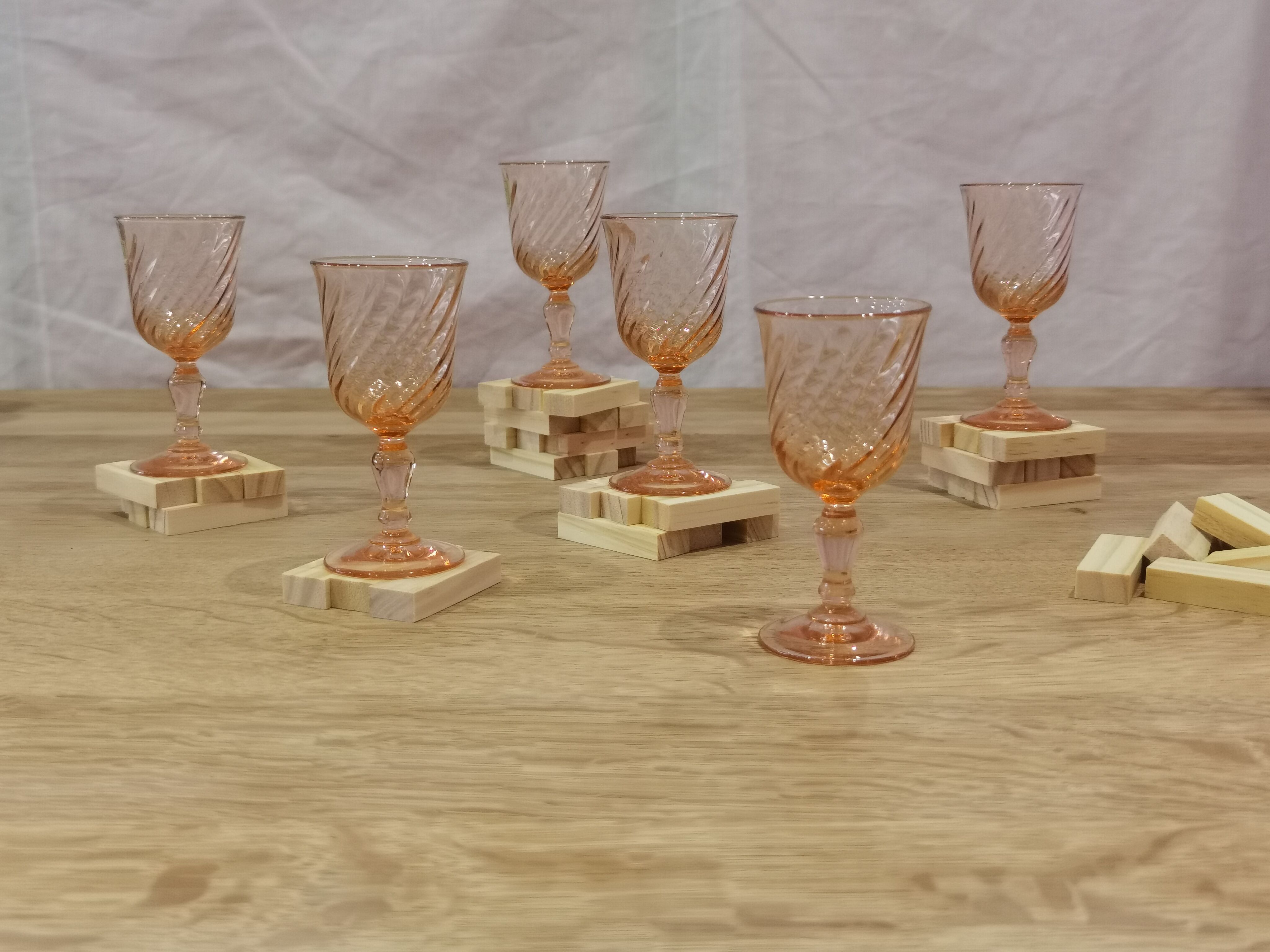 Set of 6 Luminarc Rosaline liqueur/port glasses