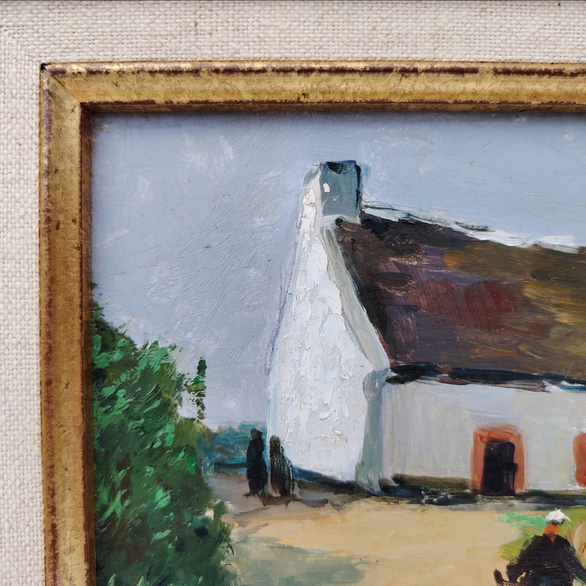 Oil on panel, Breton house, decoration
