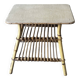 Table d’appoint  en bambou et rotin avec porte-revues – Années