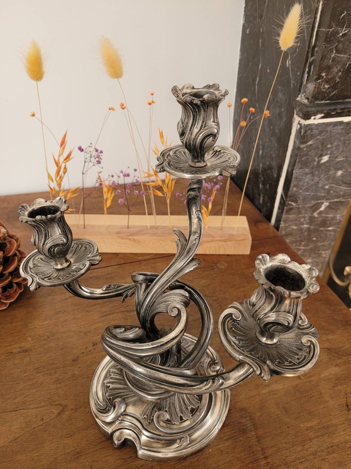 Candelabrum / Chandelier with 3 lights by Saglier Frères
