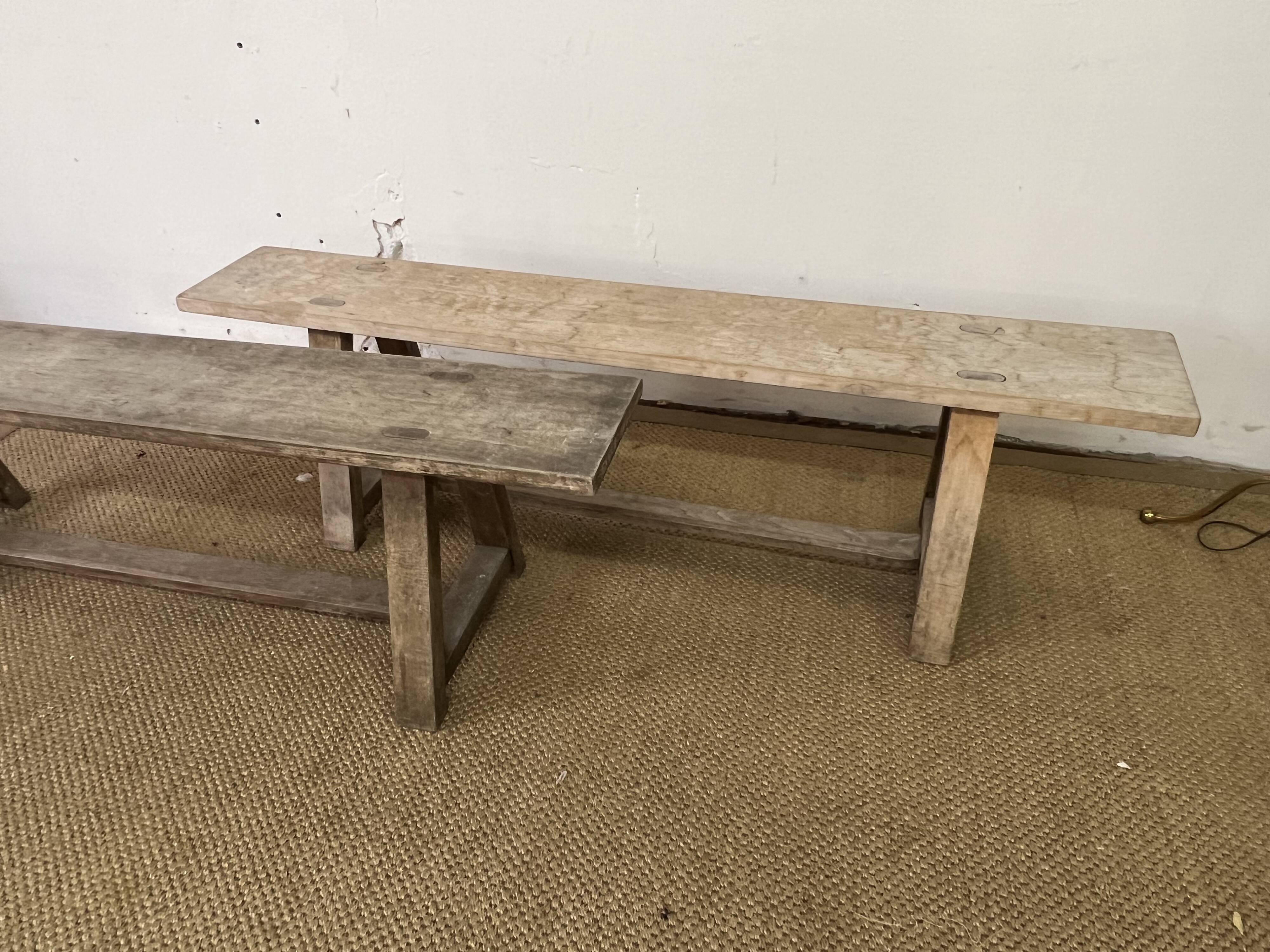 Pair of vintage wooden benches