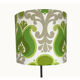 Abat-jour Chardon vert H30 D35 - tissu vintage