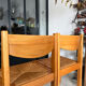 Pair of solid elm chairs with straw – Maison Regain, here