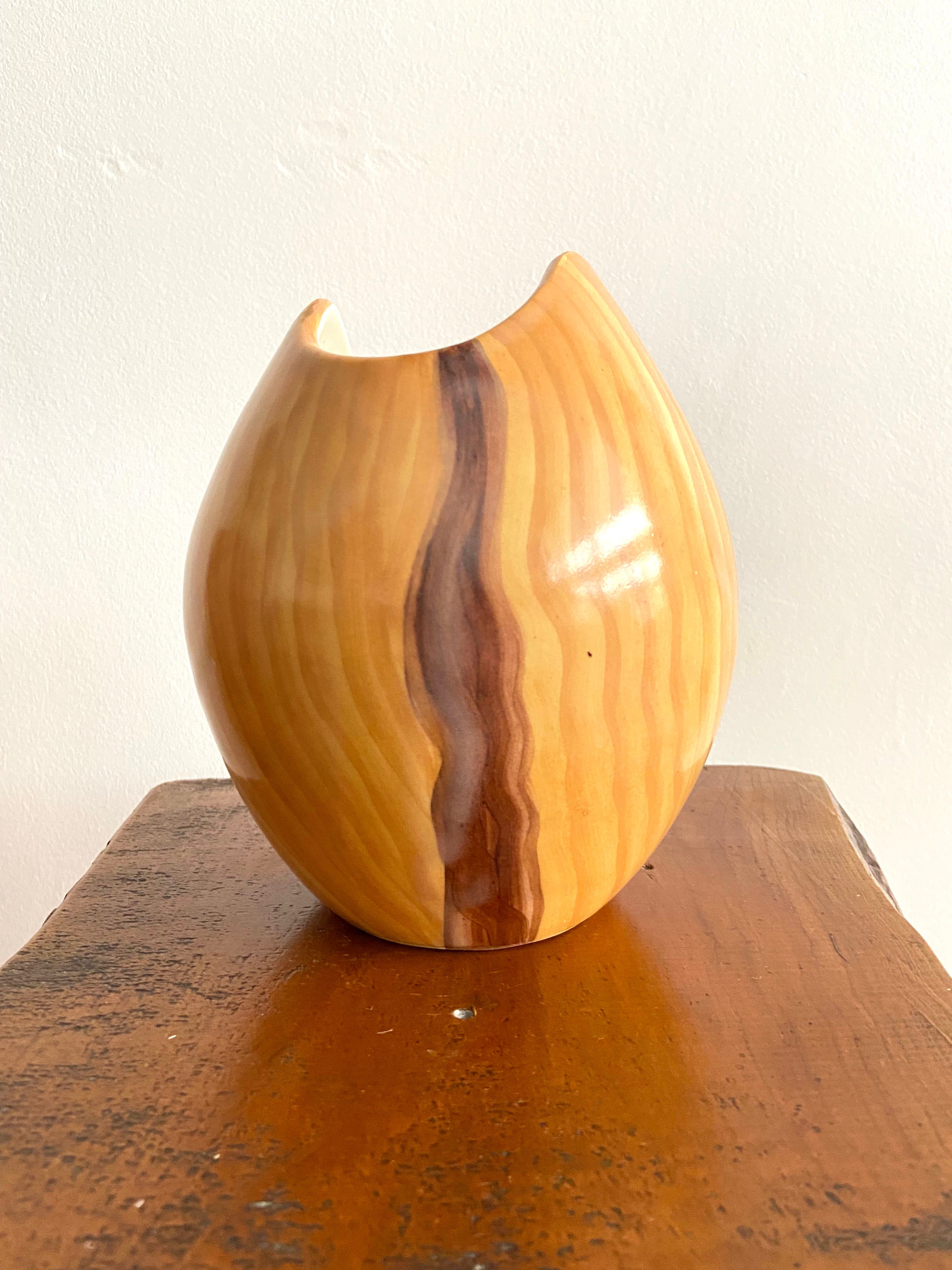 Vase Grandjean Jourdan imitation wood Vallauris