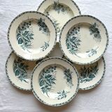 6 hollow plates in blackberry iron earth, Badonviller circa 1900