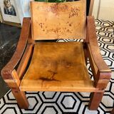 Paire de fauteuils et un repose pied Pierre Chapo 1960