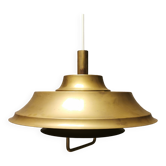 Lampe à suspension en laiton massif années 1970 Danemark