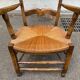 Provencal office chair in solid wood and straw