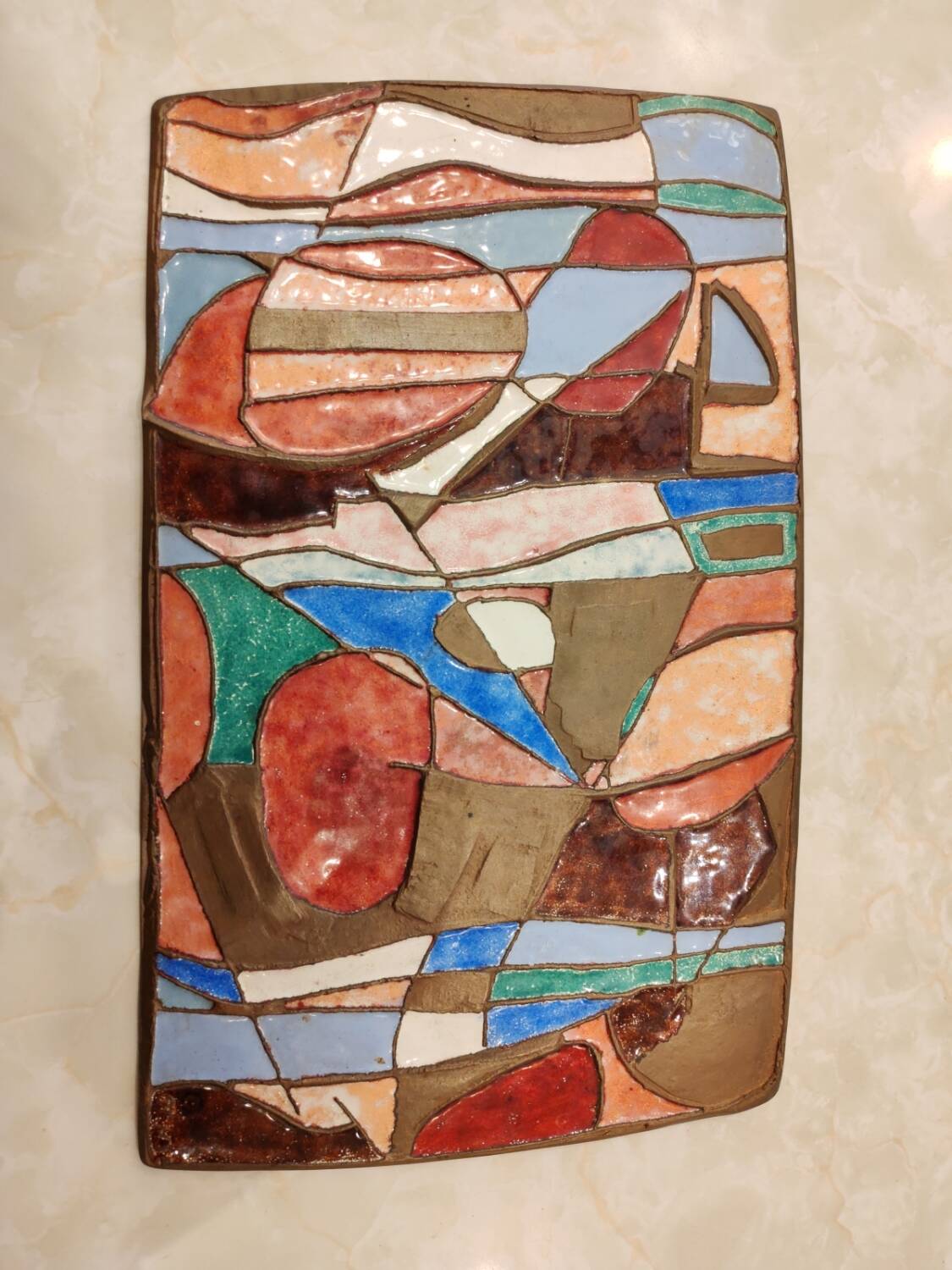 Isaac Lane Muse, brass and enamel plaque.