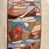 Isaac Lane Muse, brass and enamel plaque.