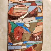 Isaac Lane Muse, brass and enamel plaque.
