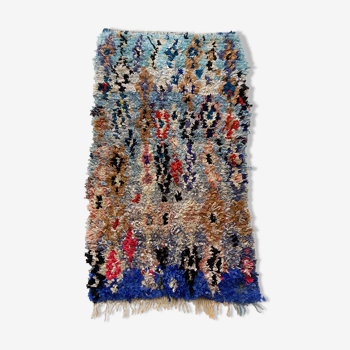 Moroccan berber carpet vintage boucherouite 1,98x1,03m