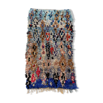 Tapis berbère marocain boucherouite vintage 1,98x1,03m