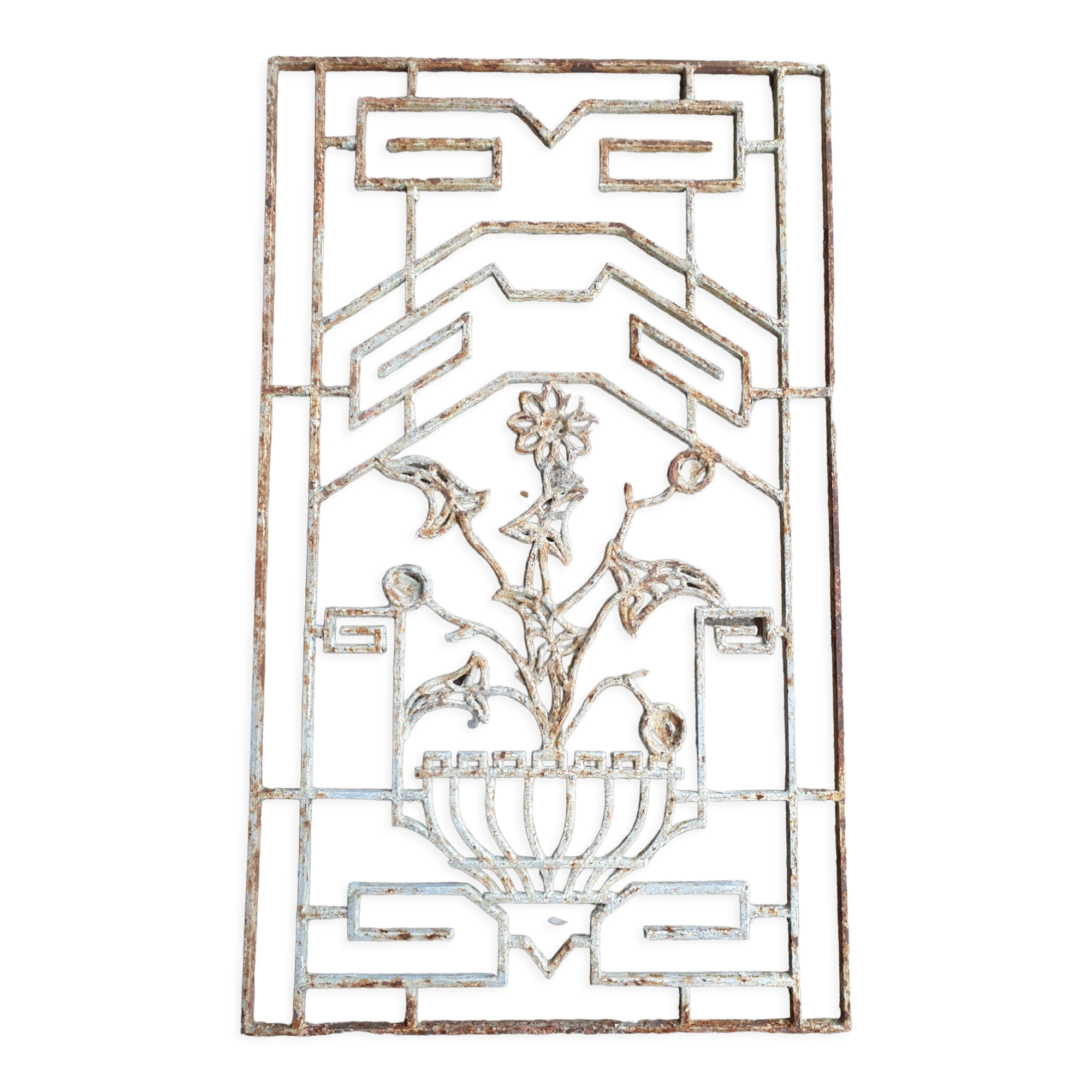 Art deco cast iron door grille