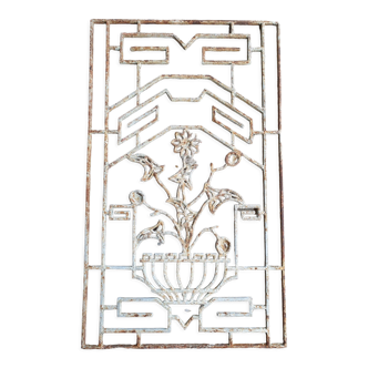 Art deco cast iron door grille