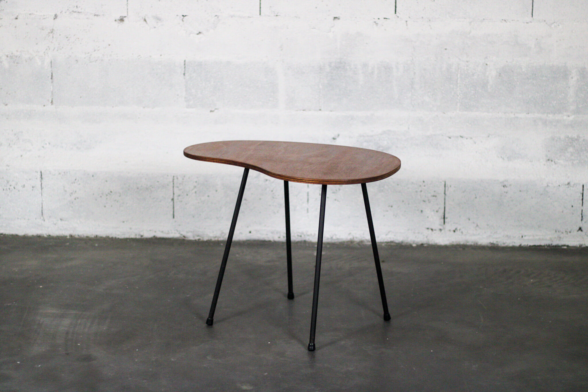 Coffee table beans wood and vintage metal