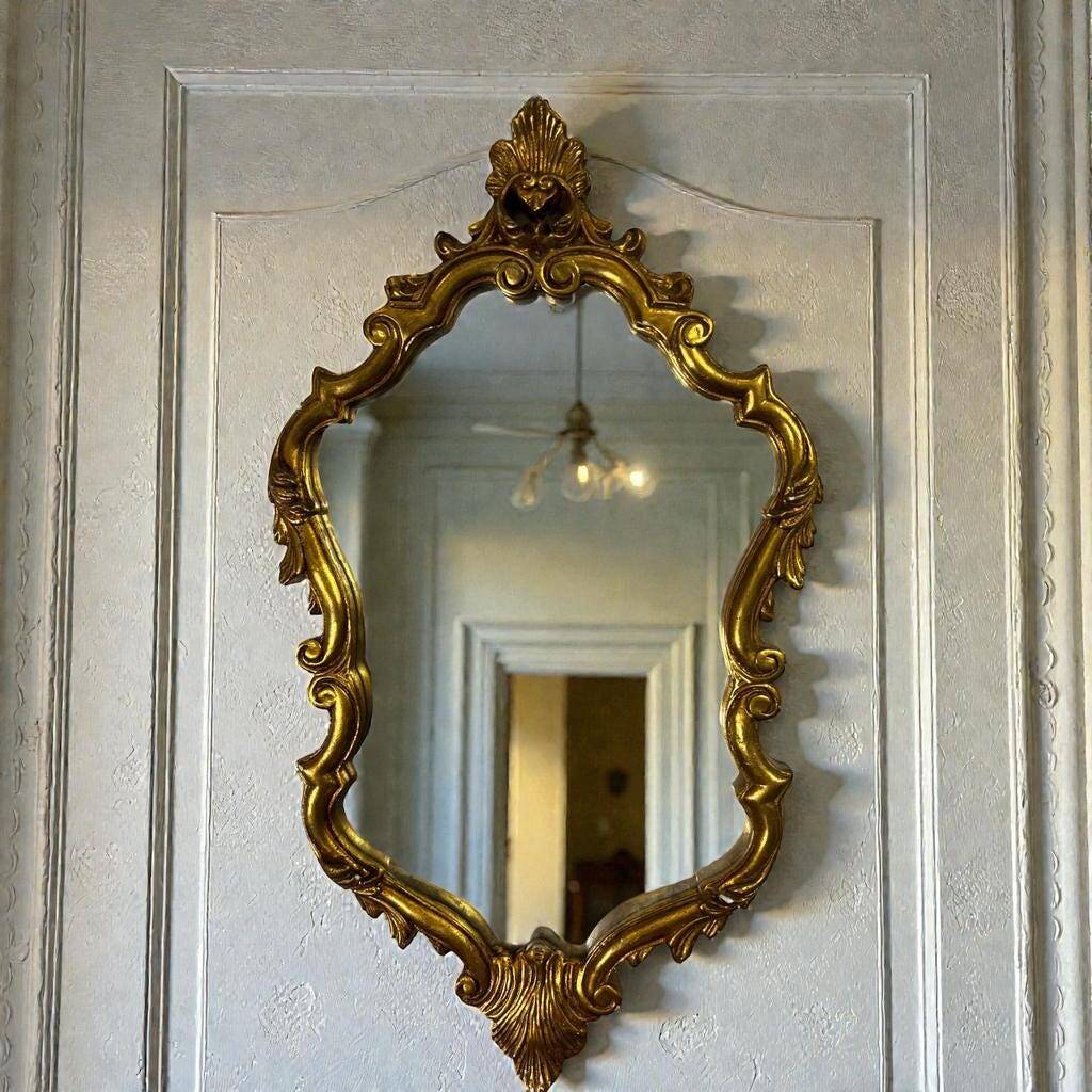 Vintage gold baroque wall mirror