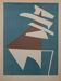 Alberto magnelli : composition abstraite sur fond bleu - lithographie origi
