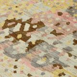 Handwoven Turkish Rustic 195 cm x 294 cm Beige Wool Carpet