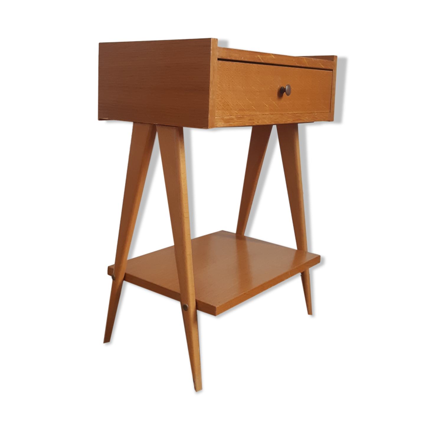 Vintage bedside table compass foot