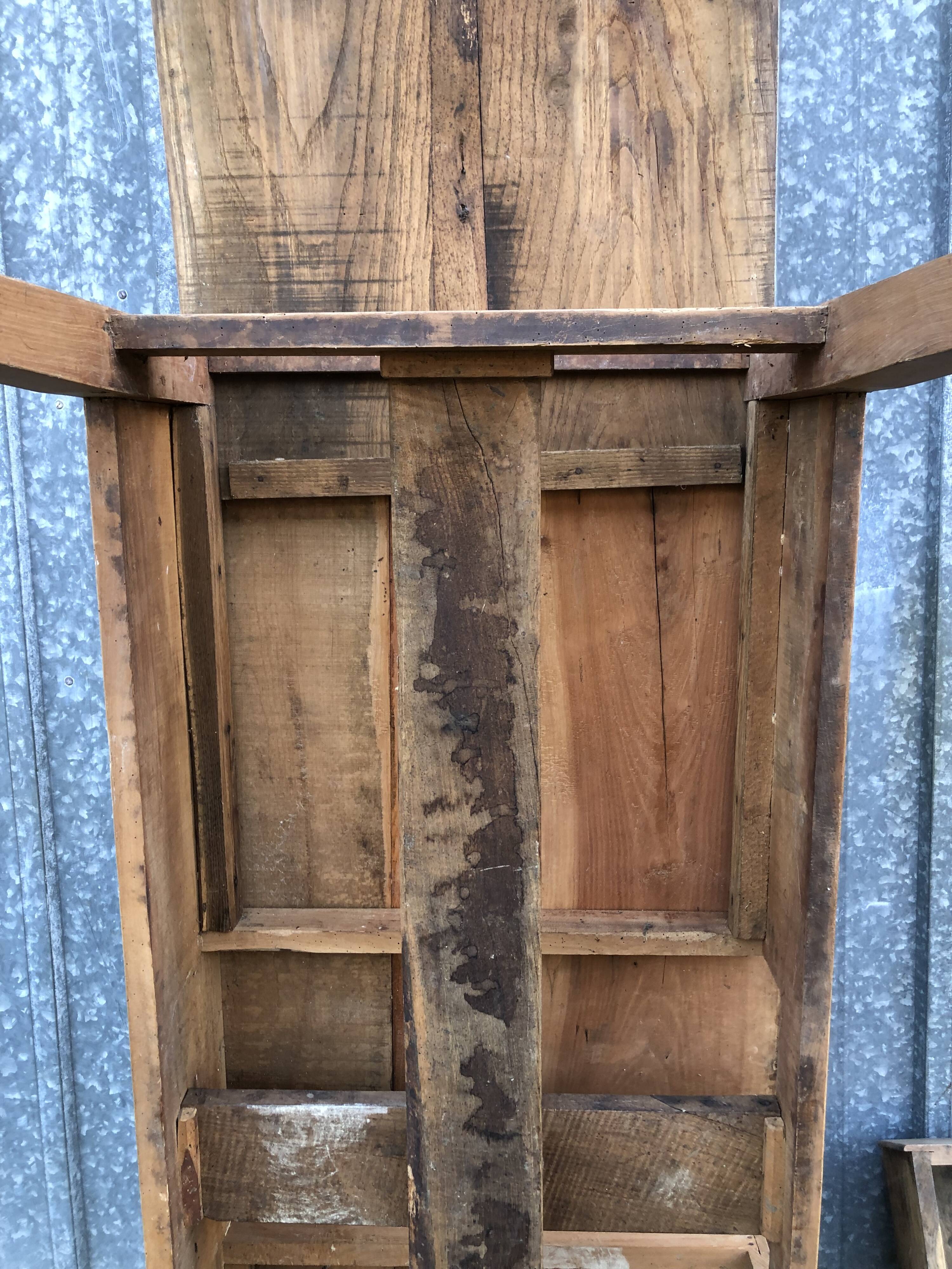 Antique solid cherry farmhouse table with 3 drawers and 1 pull out.