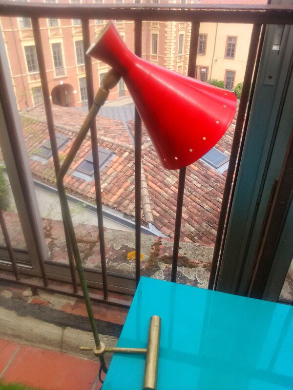 Lampe de bureau à contrepoids dans le style des créations italiennes des années 50