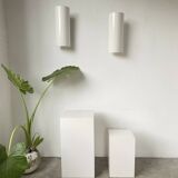 Pair of Parscot wall lights in white lacquered metal from the 80s