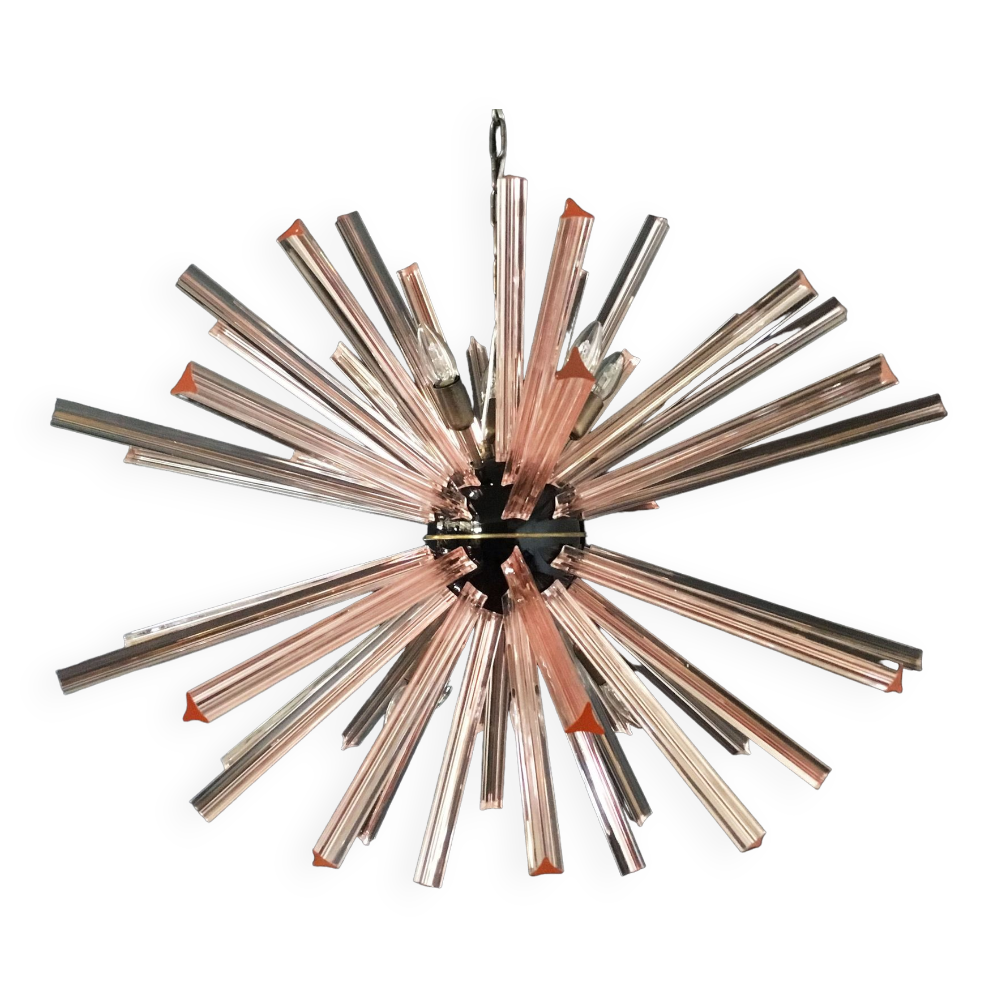 large vintage chandelier "Sputnik" - 50 ROSES prisms